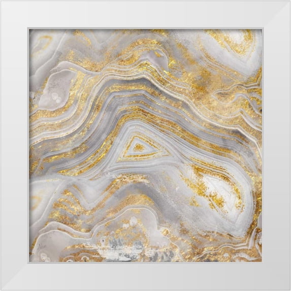 Nan 12x12 White Modern Wood Framed Museum Art Print Titled - Agate Allure II