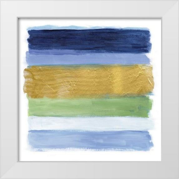 Nan 12x12 White Modern Wood Framed Museum Art Print Titled - Blue Strokes