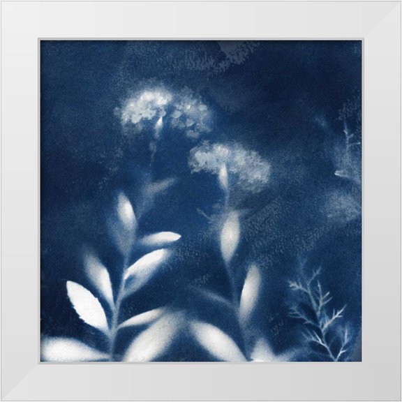 Nan 12x12 White Modern Wood Framed Museum Art Print Titled - Natures Indigo II