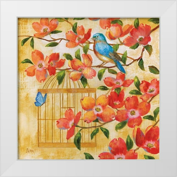 Nan 12x12 White Modern Wood Framed Museum Art Print Titled - Spring Fling II