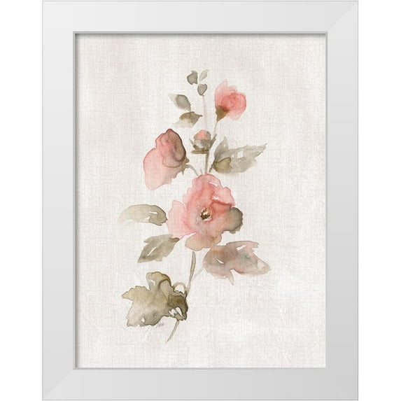 Nan 12x14 White Modern Wood Framed Museum Art Print Titled - Blushing Sweetly I