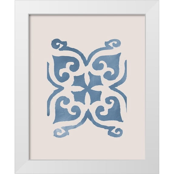 Nan 12x14 White Modern Wood Framed Museum Art Print Titled - Monochrome Terra Mesa Tile II