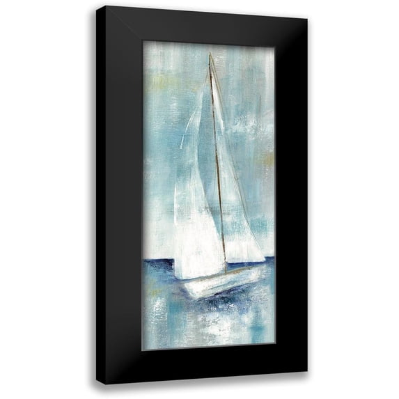 Nan 12x24 Black Modern Framed Museum Art Print Titled - Simply Sailing II