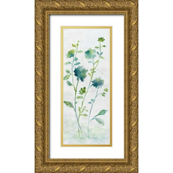 Nan 12x24 Gold Ornate Wood Framed with Double Matting Museum Art Print Titled - Meadow Silhouette II