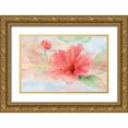 thumbnail image 1 of Nan 14x10 Gold Ornate Wood Framed with Double Matting Museum Art Print Titled - Hibiscus, 1 of 4