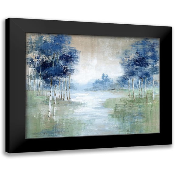 Nan 14x12 Black Modern Framed Museum Art Print Titled - Birch River