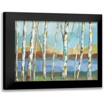 Nan 14x12 Black Modern Framed Museum Art Print Titled - Birch Strand