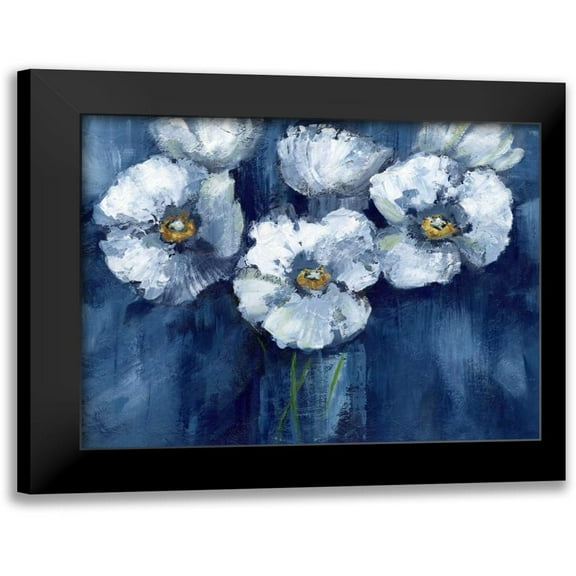 Nan 14x12 Black Modern Framed Museum Art Print Titled - Blooming Poppies