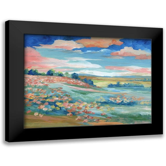 Nan 14x12 Black Modern Framed Museum Art Print Titled - Pastoral View