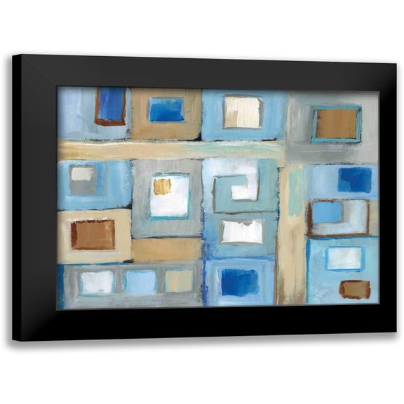 Nan 14x12 Black Modern Framed Museum Art Print Titled - Variation on Greek Key II