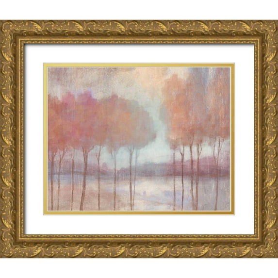 Nan 14x12 Gold Ornate Wood Framed with Double Matting Museum Art Print Titled - Blushing Trees