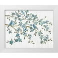 thumbnail image 1 of Nan 14x12 White Modern Wood Framed Museum Art Print Titled - Blooming Bluebirds, 1 of 4