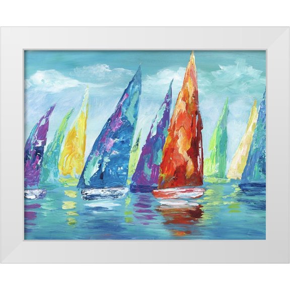 Nan 14x12 White Modern Wood Framed Museum Art Print Titled - Fine Day Sailing II