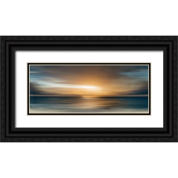 Nan 14x8 Black Ornate Wood Framed with Double Matting Museum Art Print Titled - In The Beginning