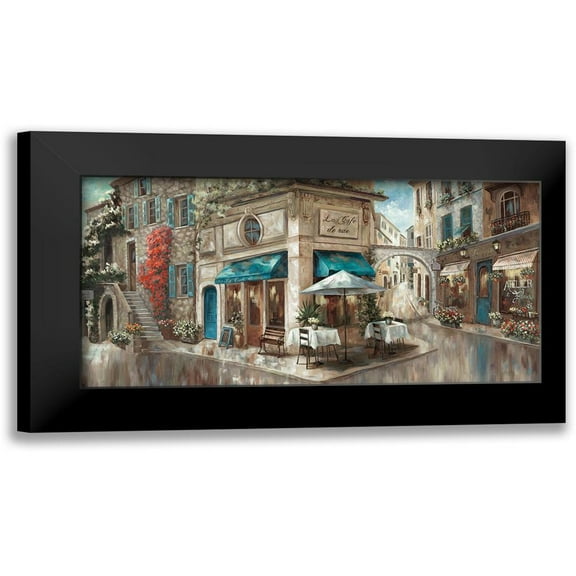 Nan 14x9 Black Modern Framed Museum Art Print Titled - Corner Cafe