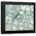 thumbnail image 1 of Nan 15x15 Black Modern Framed Museum Art Print Titled - Chickadees and Dogwood, 1 of 5