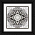thumbnail image 1 of Nan 15x15 Black Ornate Wood Framed with Double Matting Museum Art Print Titled - Black White Kaleidoscope, 1 of 4