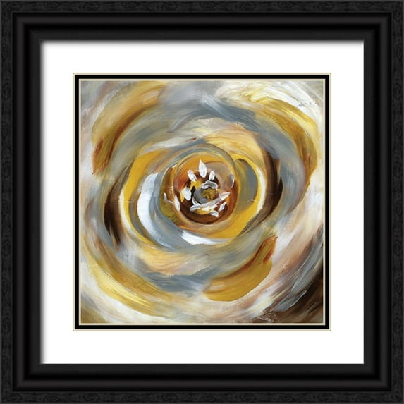 Nan 15x15 Black Ornate Wood Framed with Double Matting Museum Art Print Titled - Emboldened Bloom