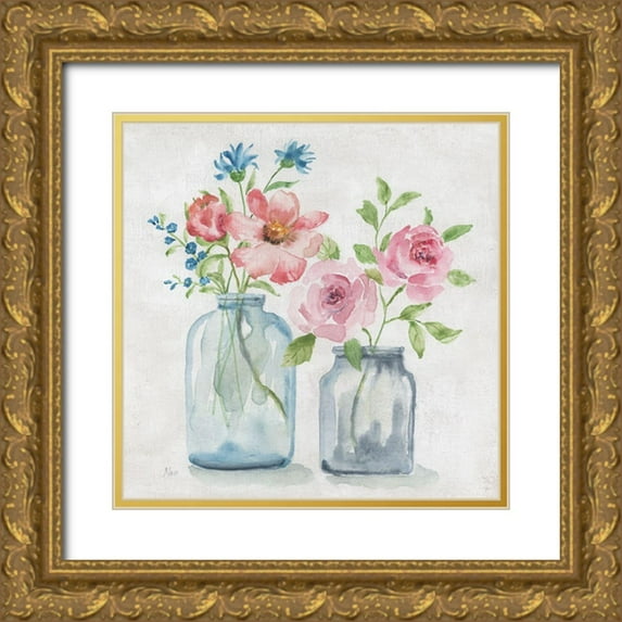 Nan 15x15 Gold Ornate Wood Framed with Double Matting Museum Art Print Titled - Prarie Chic