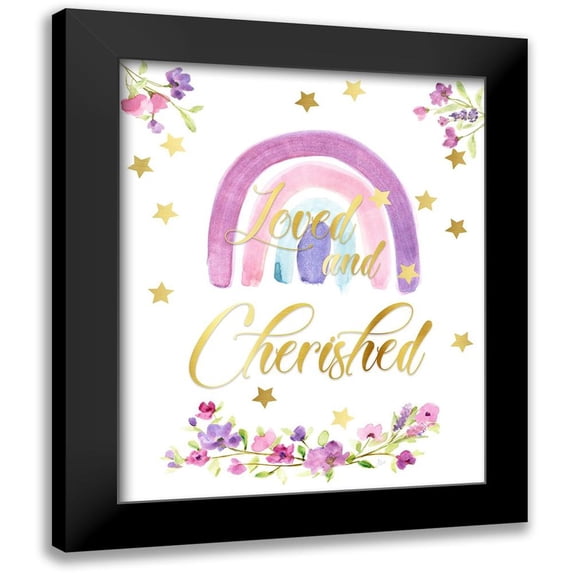 Nan 15x18 Black Modern Framed Museum Art Print Titled - Love and Cherished