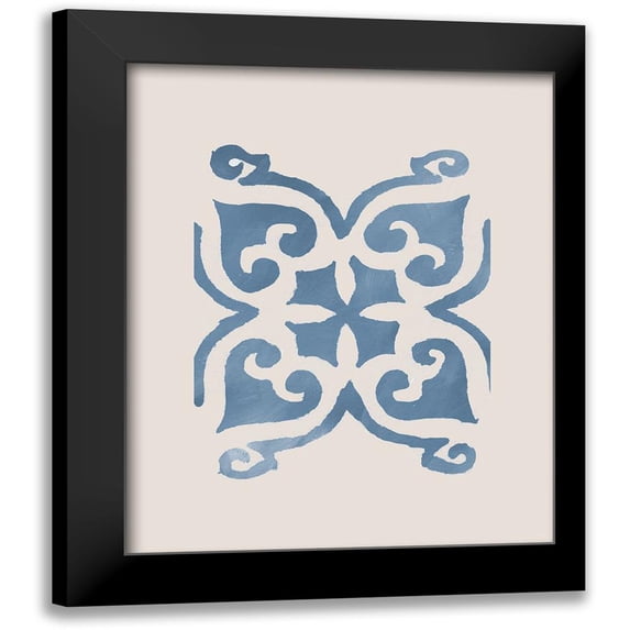 Nan 15x18 Black Modern Framed Museum Art Print Titled - Monochrome Terra Mesa Tile II