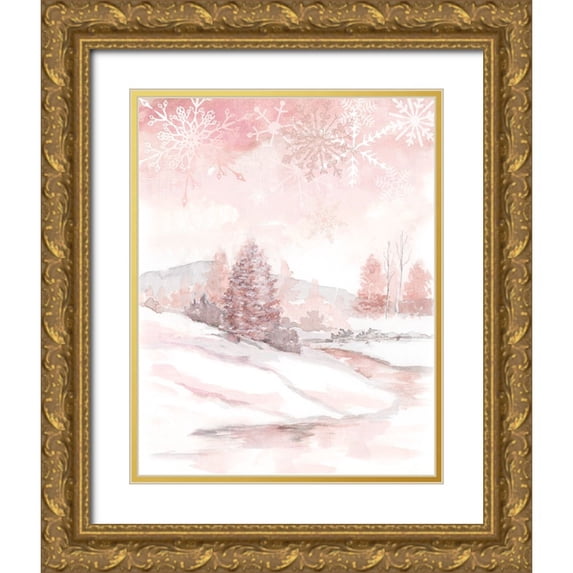 Nan 15x18 Gold Ornate Wood Framed with Double Matting Museum Art Print Titled - Blush Winter