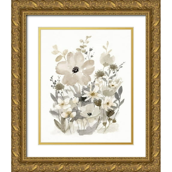 Nan 15x18 Gold Ornate Wood Framed with Double Matting Museum Art Print Titled - Neutral Nature I