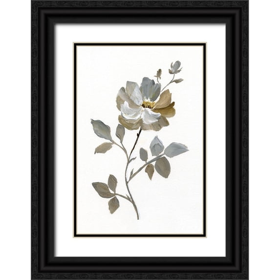 Nan 17x24 Black Ornate Wood Framed with Double Matting Museum Art Print Titled - Neutral Rose I