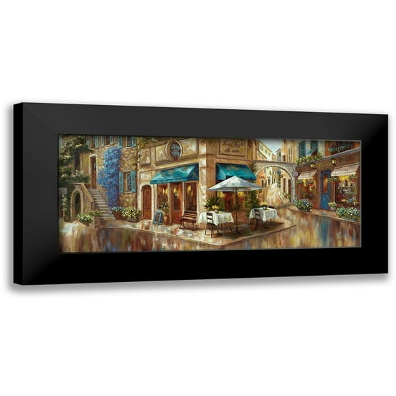 Nan 18x10 Black Modern Framed Museum Art Print Titled - La Cafe de Rue