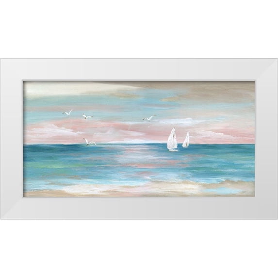 Nan 18x11 White Modern Wood Framed Museum Art Print Titled - Pastel Sunset