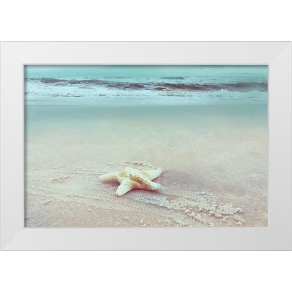 Nan 18x13 White Modern Wood Framed Museum Art Print Titled - Beach Set Starfish