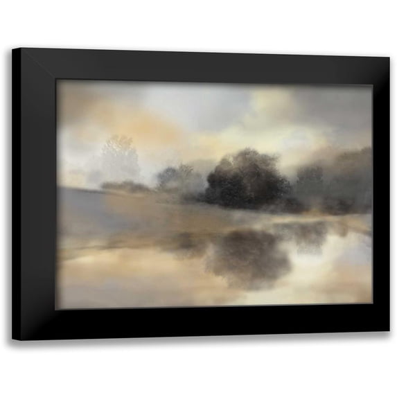 Nan 18x15 Black Modern Framed Museum Art Print Titled - Misty Pond