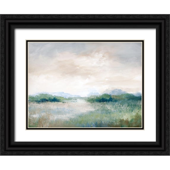 Nan 18x15 Black Ornate Wood Framed with Double Matting Museum Art Print Titled - Calming Vista