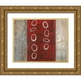 thumbnail image 1 of Nan 18x15 Gold Ornate Wood Framed with Double Matting Museum Art Print Titled - Dangling Geometric I, 1 of 4
