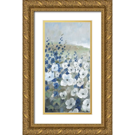 Nan 18x32 Gold Ornate Wood Framed with Double Matting Museum Art Print Titled - New Meadows Flowers I