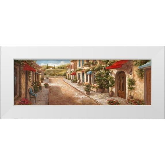 Nan 18x9 White Modern Wood Framed Museum Art Print Titled - Italian Village II