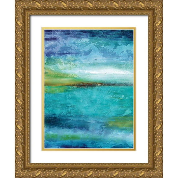 Nan 19x24 Gold Ornate Wood Framed with Double Matting Museum Art Print Titled - Blue Lagoon