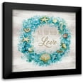 thumbnail image 1 of Nan 20x20 Black Modern Framed Museum Art Print Titled - Love Beach Wreath, 1 of 5