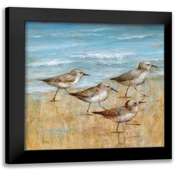 Nan 20x20 Black Modern Framed Museum Art Print Titled - Sandpipers I
