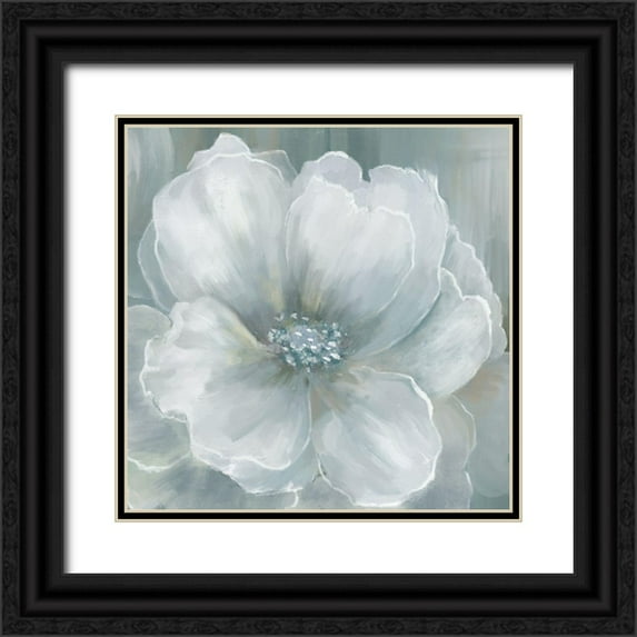 Nan 20x20 Black Ornate Wood Framed with Double Matting Museum Art Print Titled - Quiet Poppy