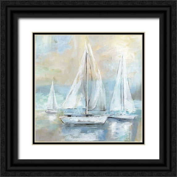 Nan 20x20 Black Ornate Wood Framed with Double Matting Museum Art Print Titled - Sail Away