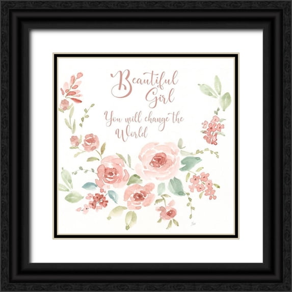Nan 20x20 Black Ornate Wood Framed with Double Matting Museum Art Print Titled - Sweet Beautiful Girl
