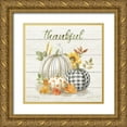 thumbnail image 1 of Nan 20x20 Gold Ornate Wood Framed with Double Matting Museum Art Print Titled - Thankful Pumpkins, 1 of 4