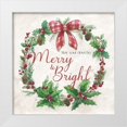 thumbnail image 1 of Nan 20x20 White Modern Wood Framed Museum Art Print Titled - Merry And Bright Wreath, 1 of 4