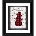thumbnail image 1 of Nan 20x24 Black Ornate Wood Framed with Double Matting Museum Art Print Titled - Checkered Snowman II, 1 of 4