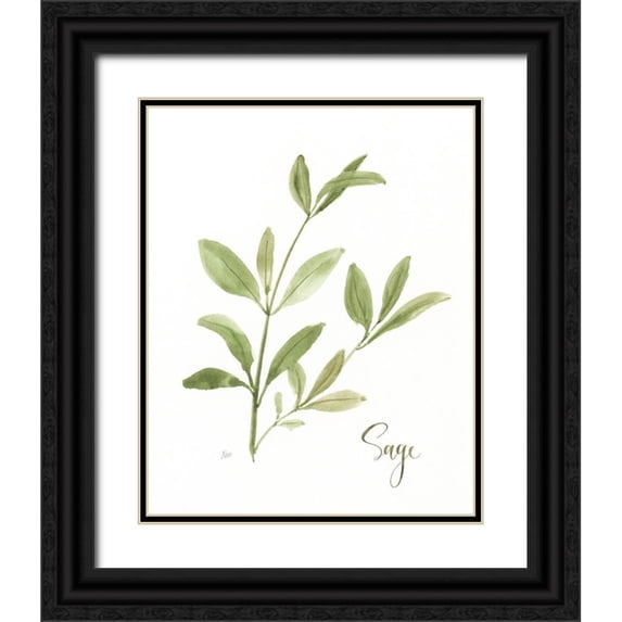 Nan 20x24 Black Ornate Wood Framed with Double Matting Museum Art Print Titled - Herb Sage