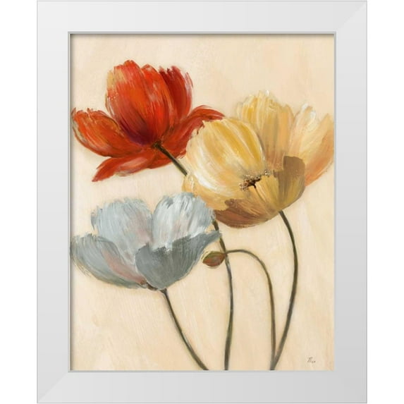 Nan 20x24 White Modern Wood Framed Museum Art Print Titled - Poppy Palette II