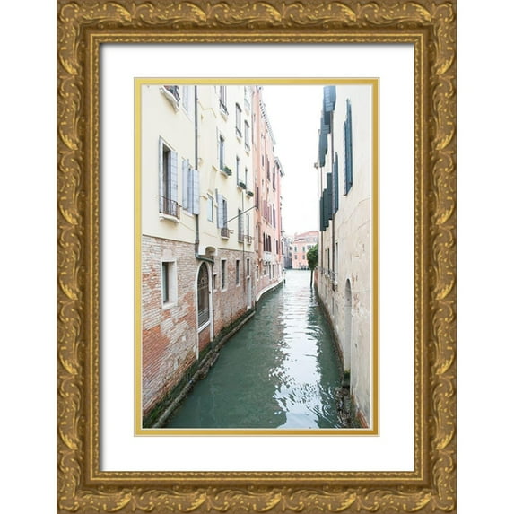 Nan 23x32 Gold Ornate Wood Framed with Double Matting Museum Art Print Titled - Venice Canal II