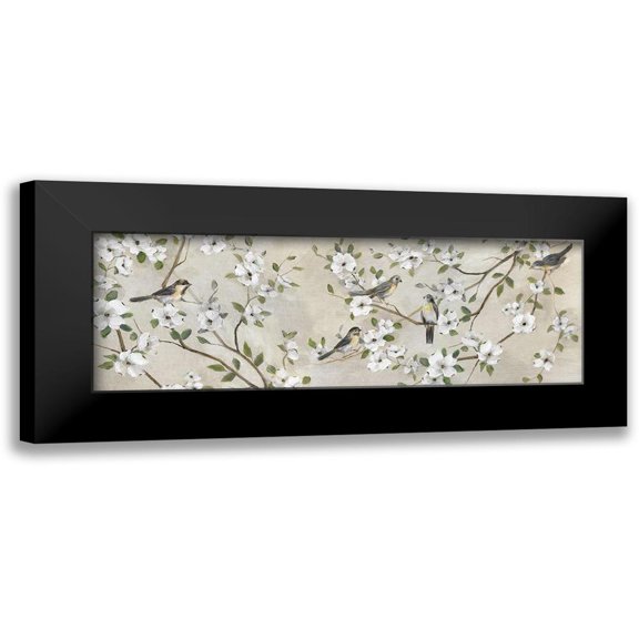 Nan 24x11 Black Modern Framed Museum Art Print Titled - Flocking Together