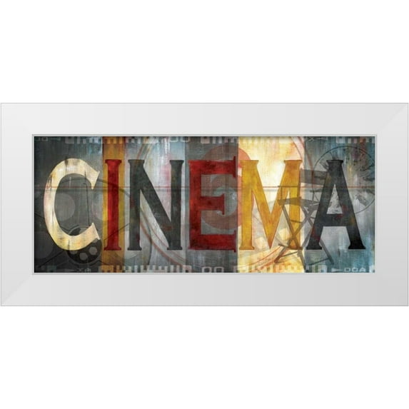 Nan 24x12 White Modern Wood Framed Museum Art Print Titled - Cinema